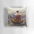 Decorative nature-inspired pillow featuring surreal and visionary artwork by Australian artist Cameron Grey