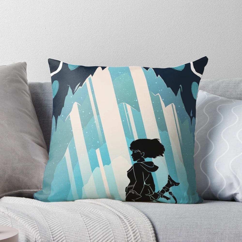 Ohmu silhouette against a glowing sea, inspired by the Studio Ghibli film Nausicaä of the Valley of the Wind.