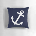 White vector anchor pillow for nautical, maritime, and sailing home decor