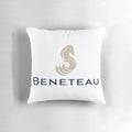 Pillow featuring the Beneteau yacht logo, great for fishing and boating enthusiasts