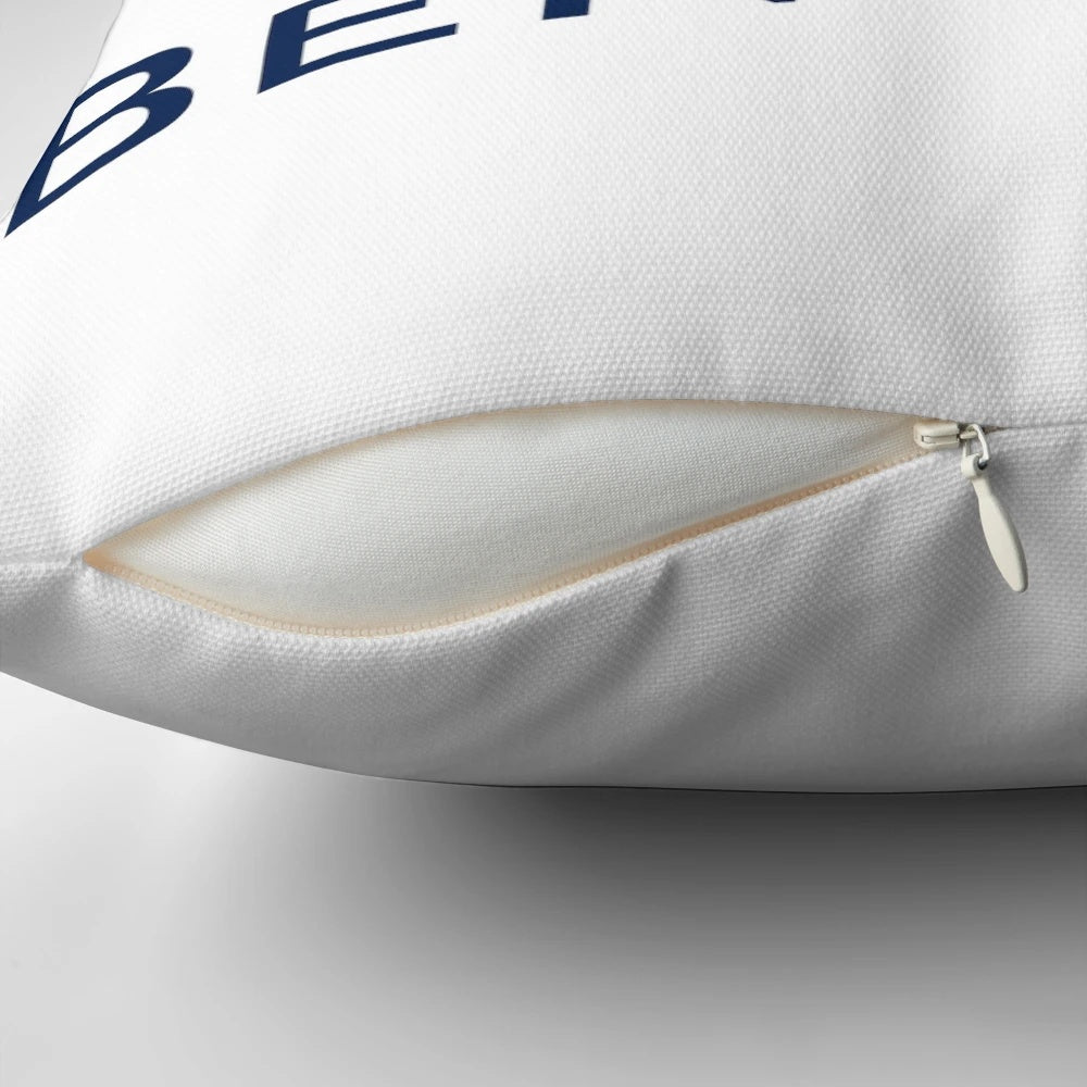 Pillow featuring the Beneteau yacht logo, great for fishing and boating enthusiasts