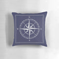 Navy blue and white nautical compass rose decorative throw pillow