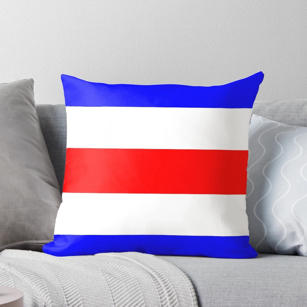 International maritime signal flag pillow with nautical alphabet and symbols