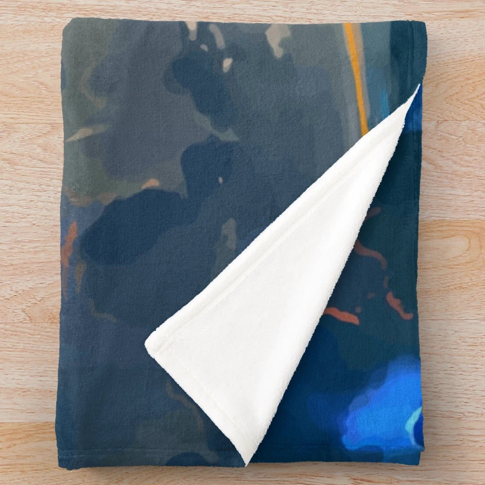 Plush blanket featuring a dreamy pirate ship design inspired by anime