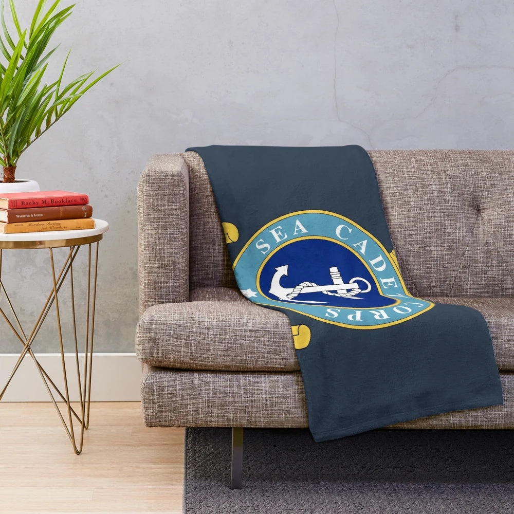 Sea Cadets (United Kingdom) Plush Blanket with Navy Emblem and Anchor