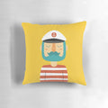 Decorative sailor-themed pillow with anchor, ocean, and maritime elements