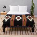 Vibrant Navajo-inspired plush blanket with a modern abstract geometric pattern