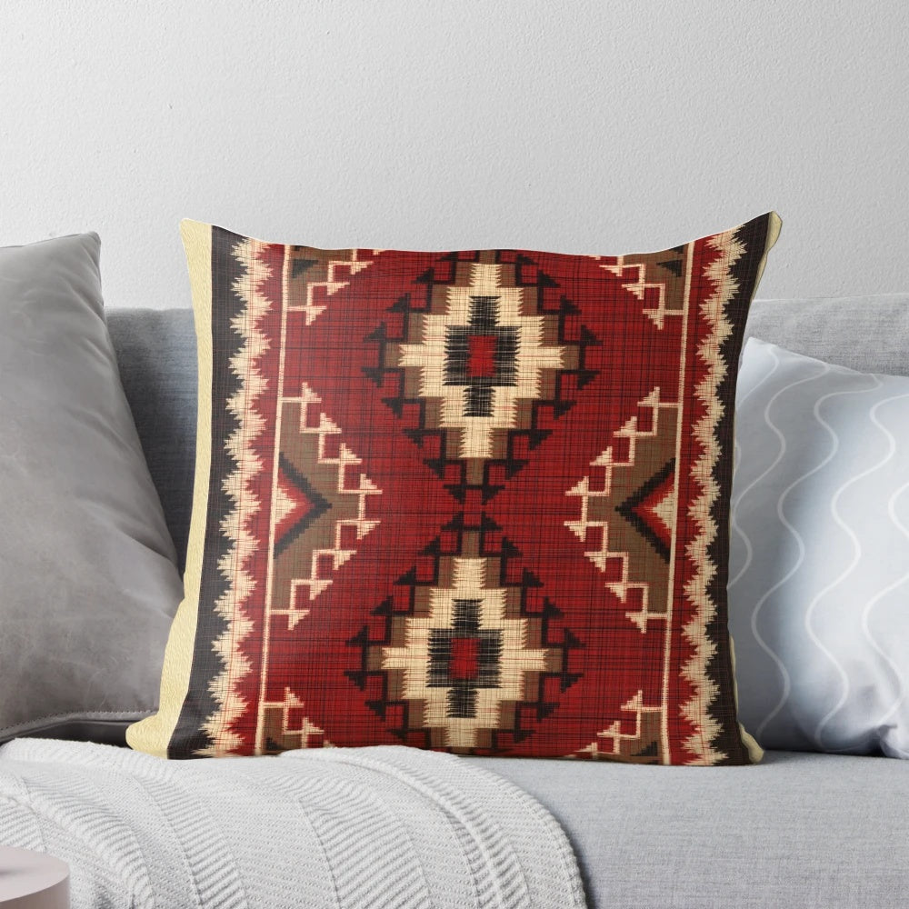 Colorful Navajo-inspired tribal ethnic decorative pillow cover