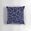 Navy blue geometric mosaic lines pattern pillow
