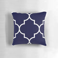 Navy blue quatrefoil pattern large decorative throw pillow