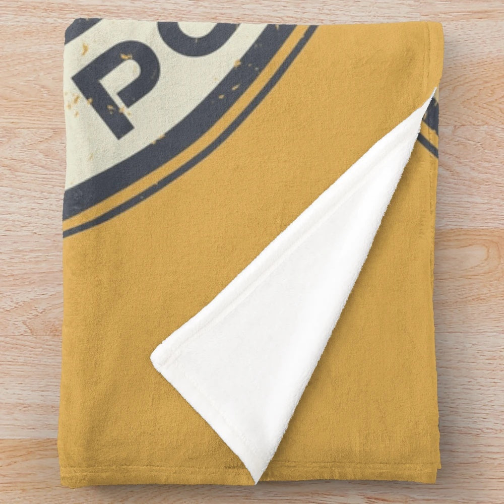 Nazare, Portugal inspired plush blanket with surfing, beach, and nautical design elements