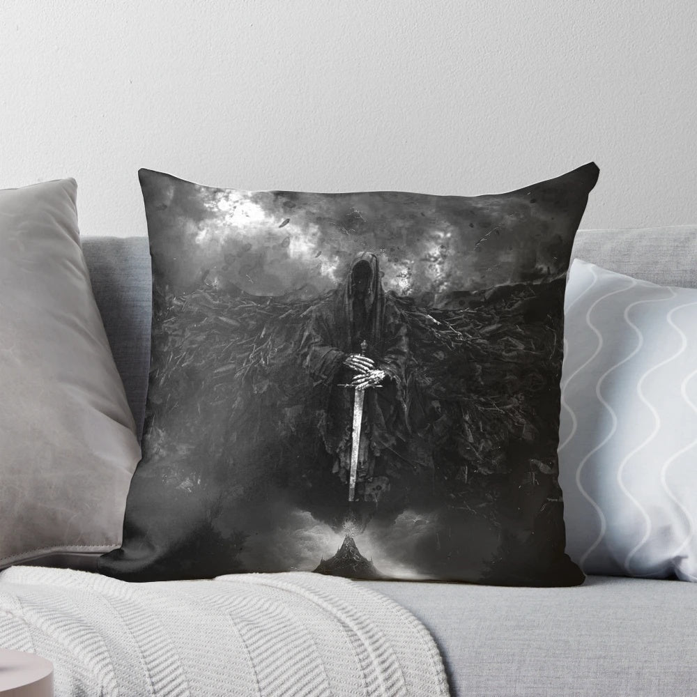Nazgul-themed pillow with wings, inspired by the iconic characters from The Lord of the Rings and The Hobbit