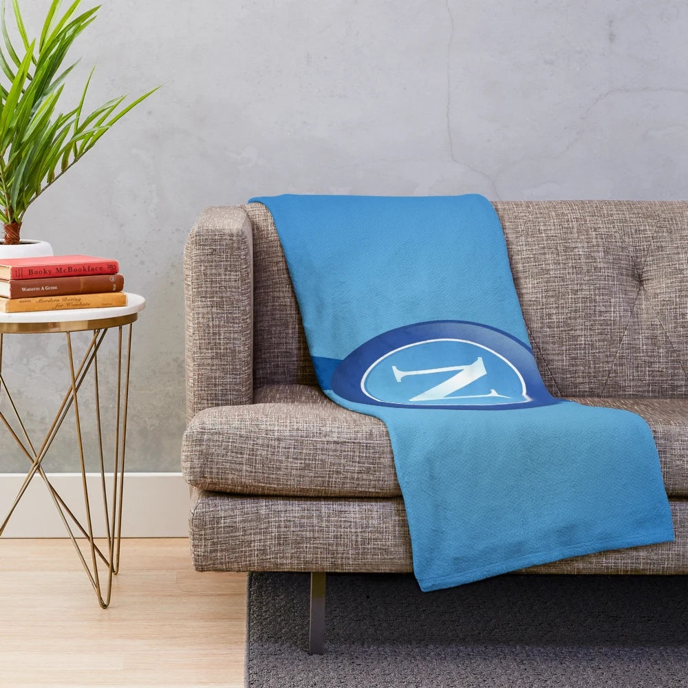Plush blanket featuring the colors and design of the SSC Napoli football club