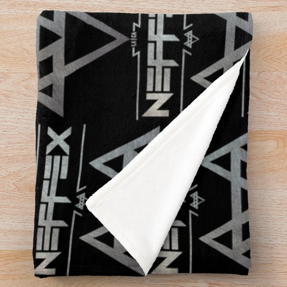 Neffex inspired plush blanket featuring the band's steel and iron logo design