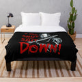 Negan inspired plush blanket featuring character from the TV series The Walking Dead