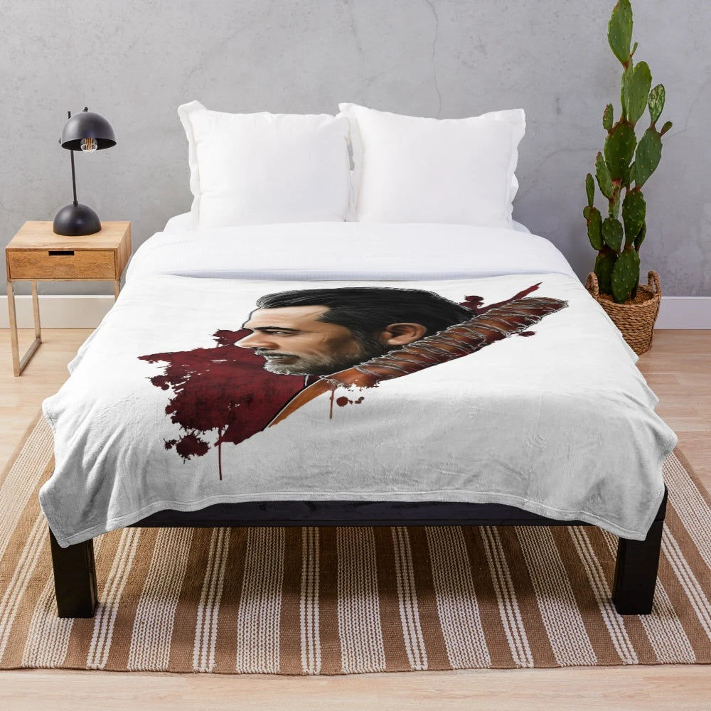 Negan plush blanket featuring Lucille