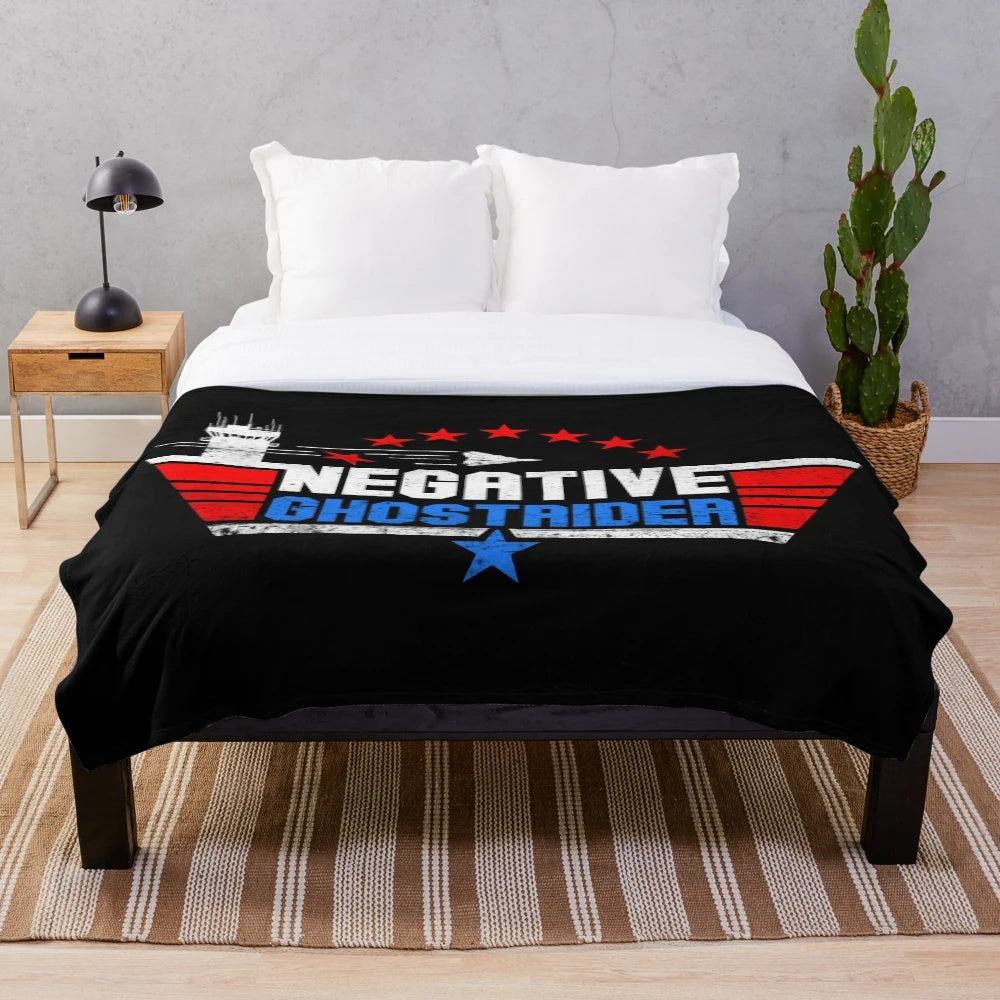 Negative Ghostrider inspired plush blanket featuring the "The Pattern Is Full" design