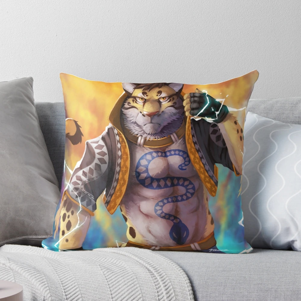 Nekojishi plush pillow featuring a soft, cuddly feline anthro character