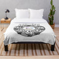 Battle Cats Nekoluga mural design plush blanket