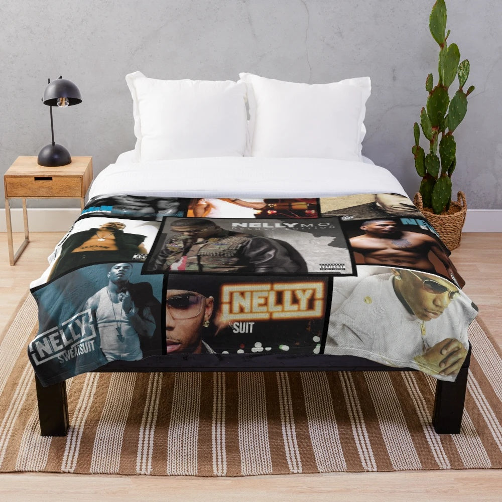 Nelly-inspired plush blanket featuring the American rapper's signature