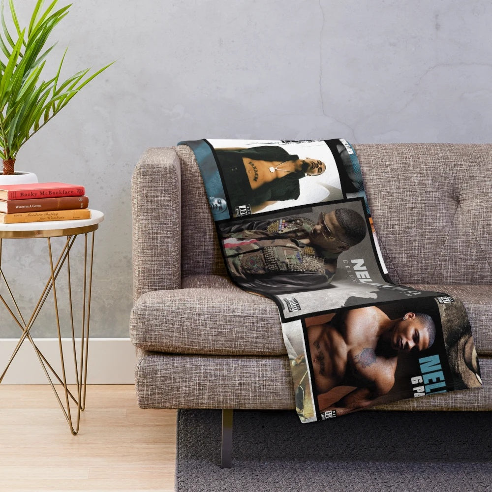 Nelly-inspired plush blanket featuring the American rapper's signature