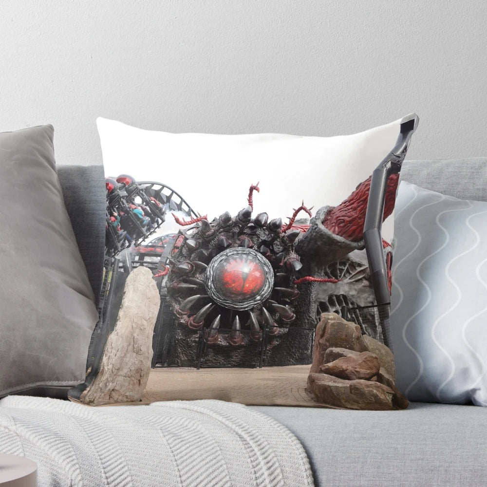 Nemesis Reborn Pillow featuring a captivating theme park photography design