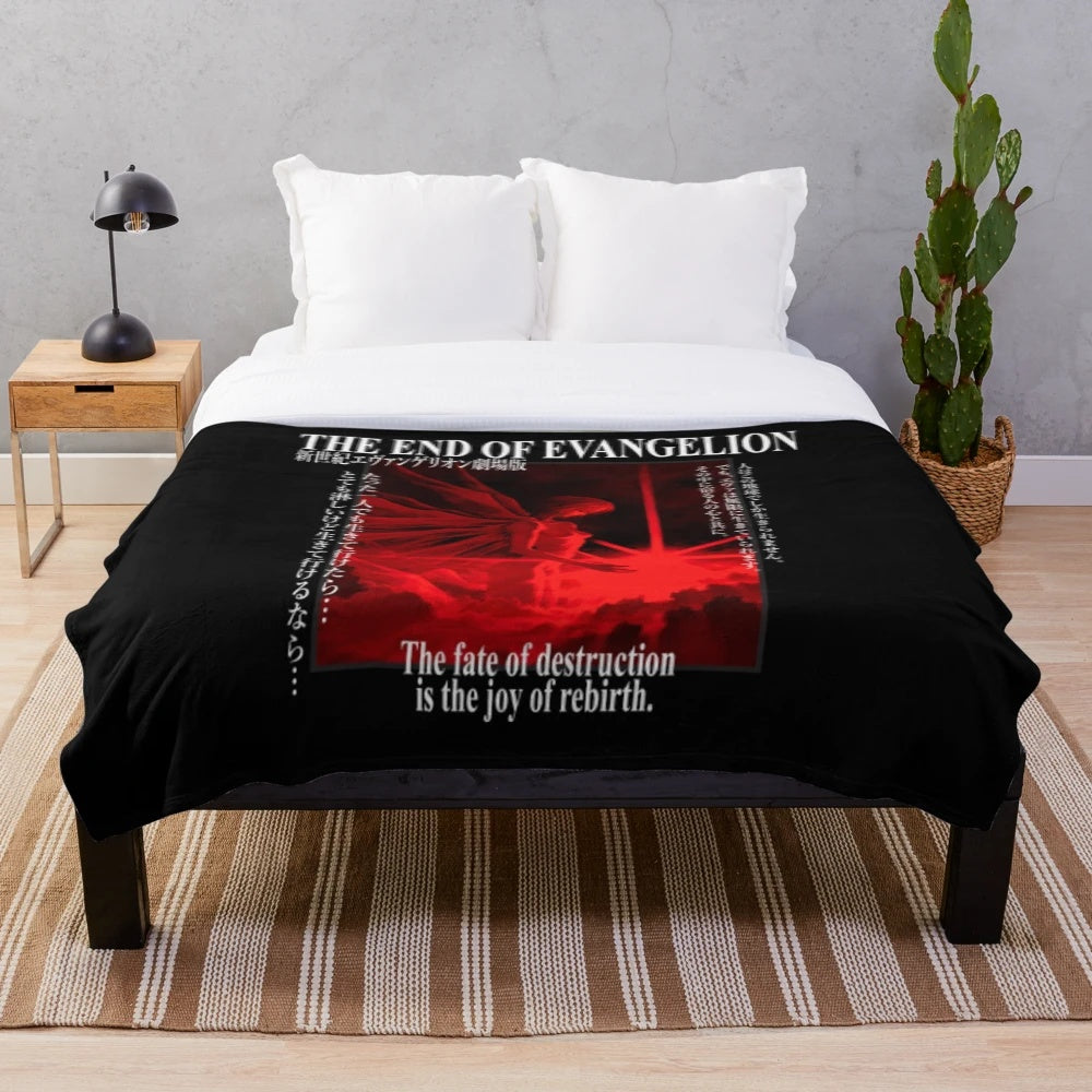 Neon Genesis Evangelion Inspired Plush Blanket