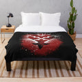 Kingdom Hearts Heartless Emblem Inspired Neon Digital Art Plush Blanket