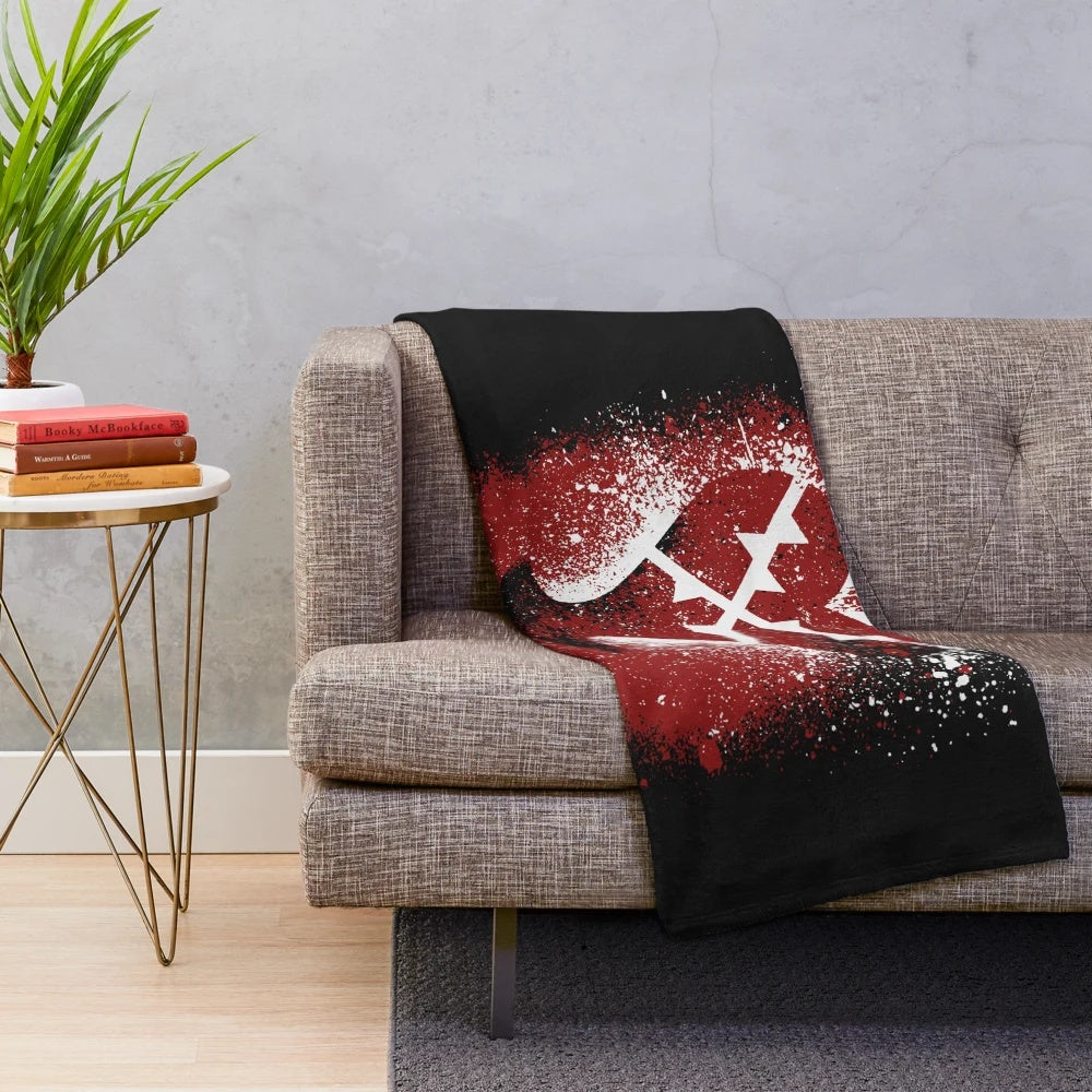 Kingdom Hearts Heartless Emblem Inspired Neon Digital Art Plush Blanket