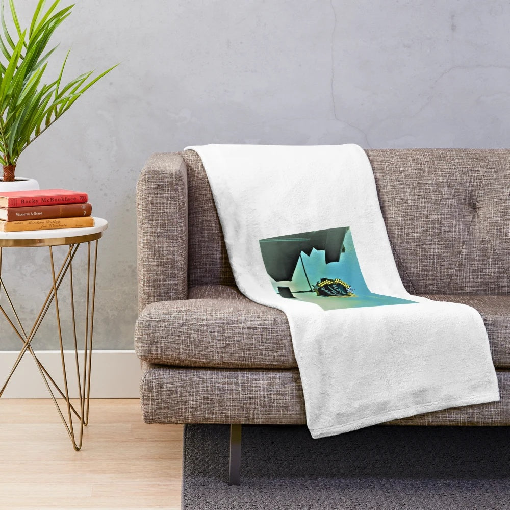 Neon-themed plush blanket with disco and amusement park design elements