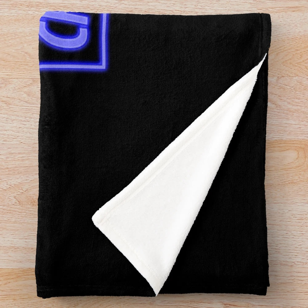 Neon Rose Design Transparent Blue Plush Blanket for Chase Atlantic Music Fans
