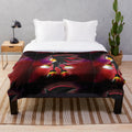 Neon Shadow the Hedgehog plush blanket with rings and gold accents