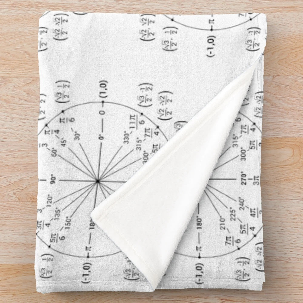 Cozy plush blanket featuring a detailed unit circle design for math lovers