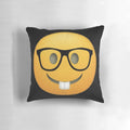 Nerd Emoji Pillow featuring a smiley face emoticon design for bookworms and tech enthusiasts