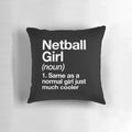 Netball girl sassy sports definition throw pillow