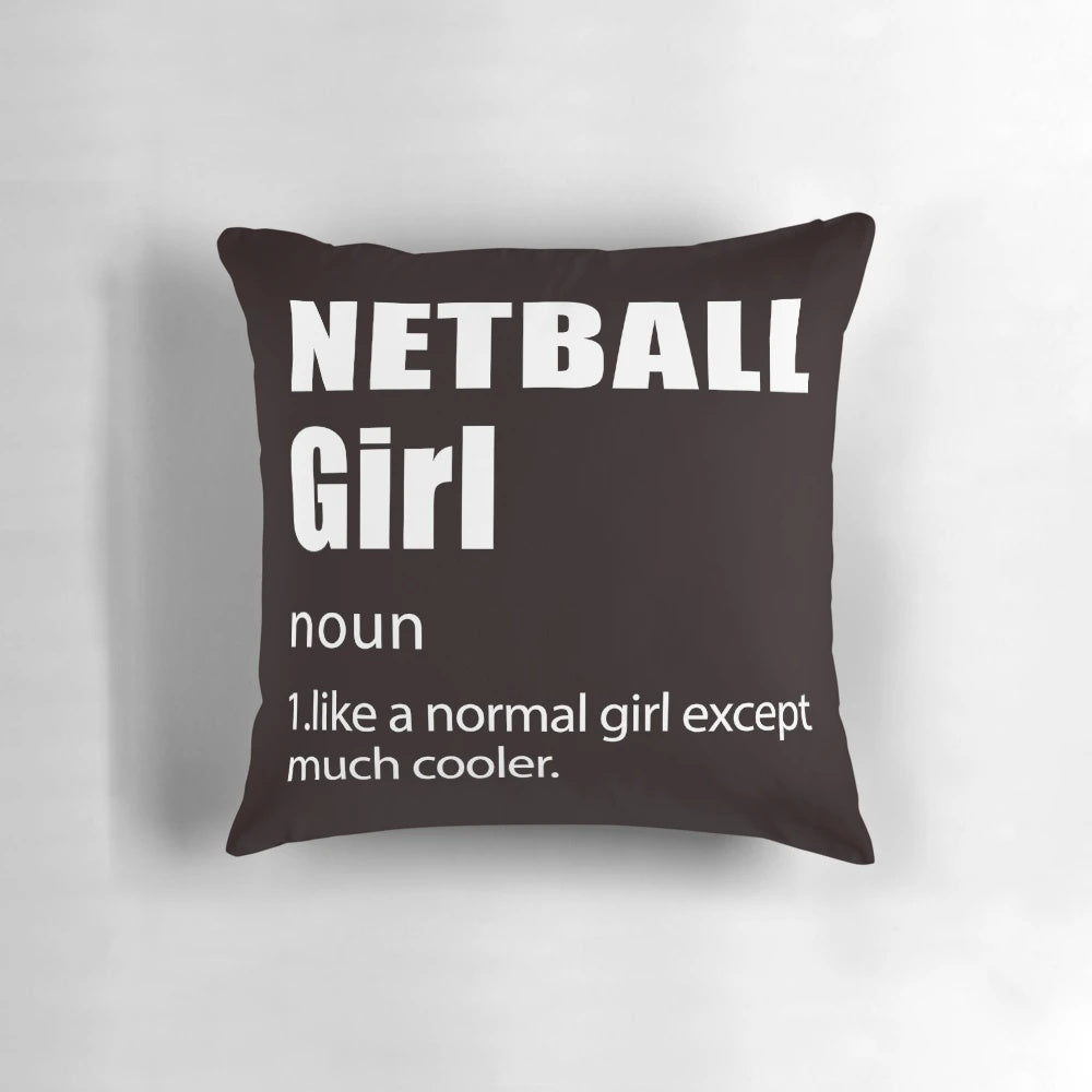 Netball Player Definition Pillow - Funny Netball Gift for Netball Player, Coach, Mom, Dad, and Kids