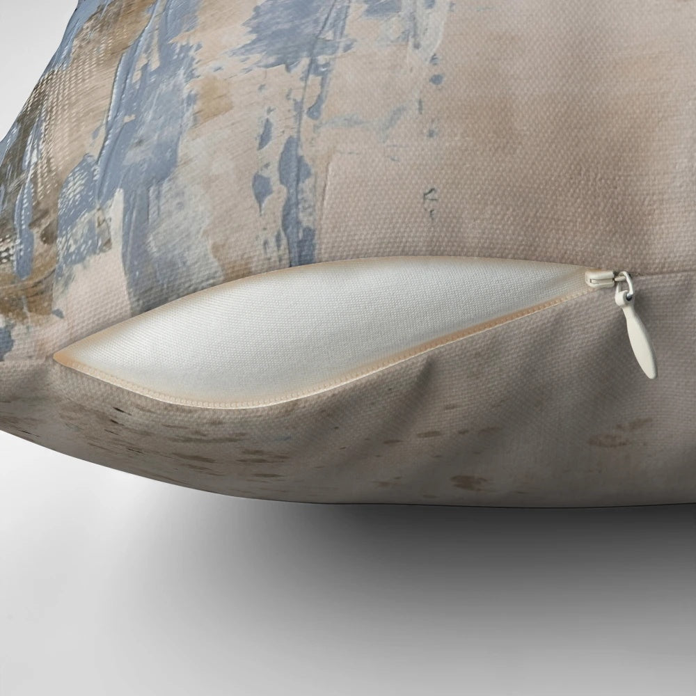 Neutral abstract painting-inspired throw pillow for modern home decor