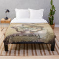 Neverland map plush blanket with Peter Pan characters