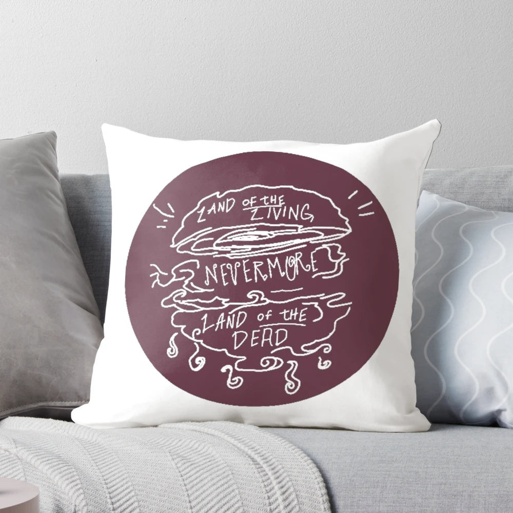 Nevermore Pillow featuring dark, gothic imagery inspired by the works of Edgar Allan Poe