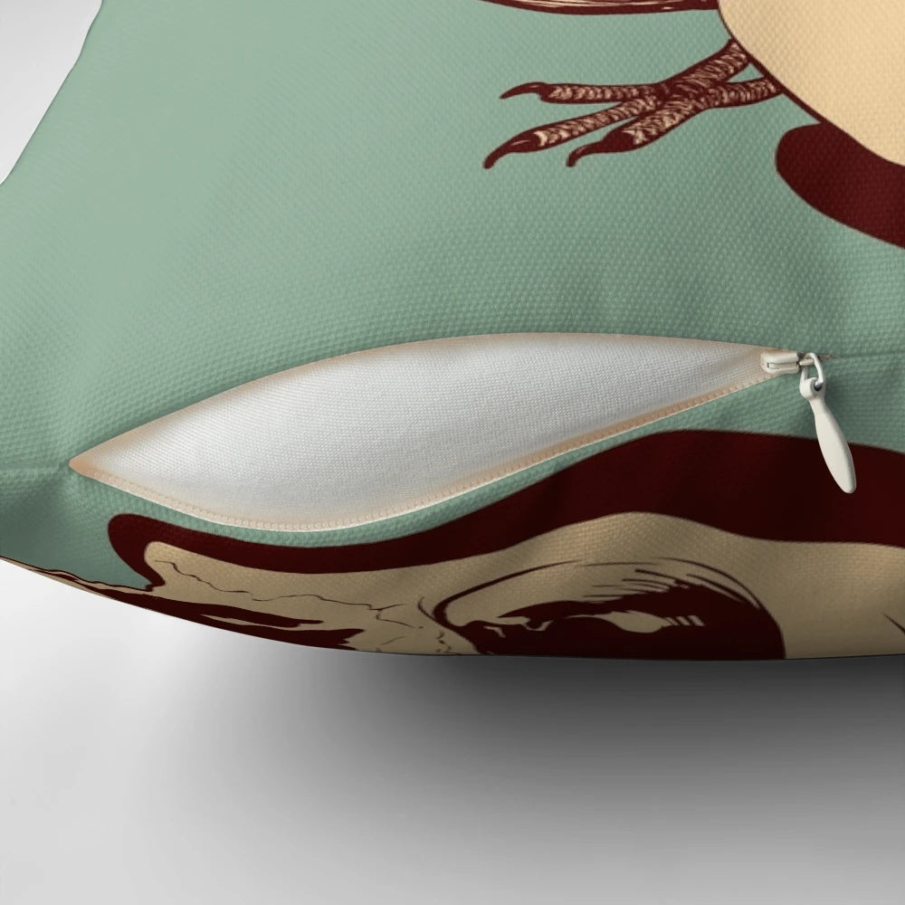 Nevermore Pillow featuring a gothic raven design, inspired by the works of Edgar Allan Poe