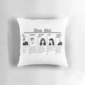 New Girl Themed Decorative Pillow with Silhouettes of Main Characters