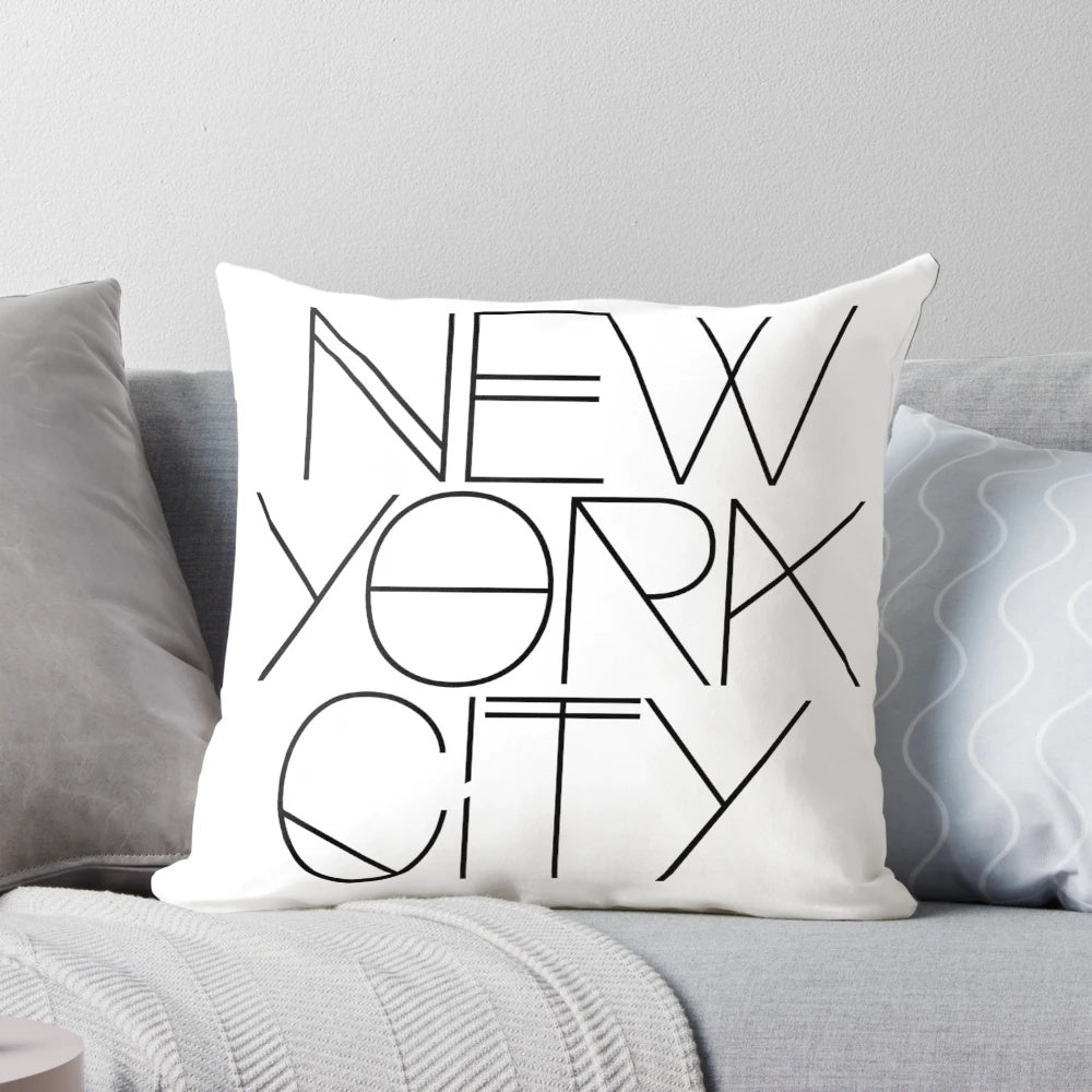 New York City Modern Typography Pillow