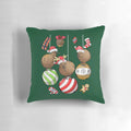 A cozy Christmas pillow featuring a New Zealand kiwi bird design