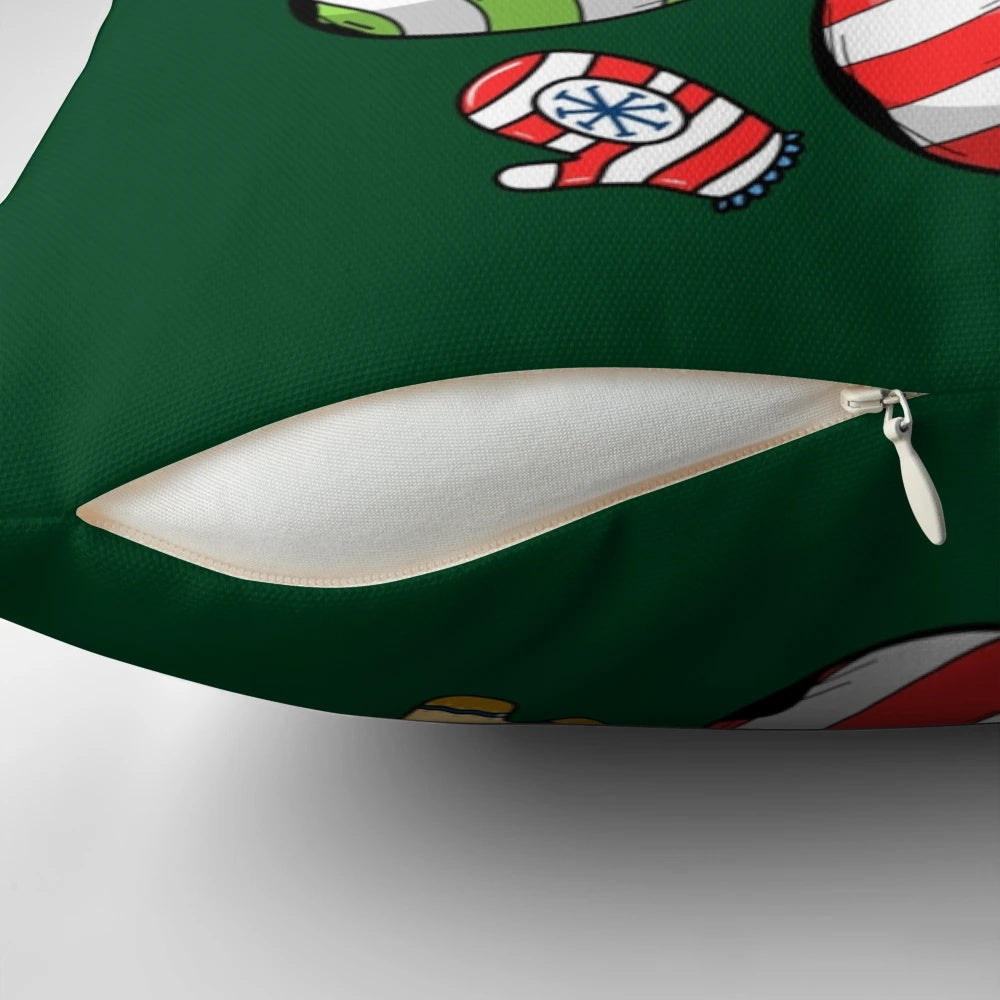 A cozy Christmas pillow featuring a New Zealand kiwi bird design