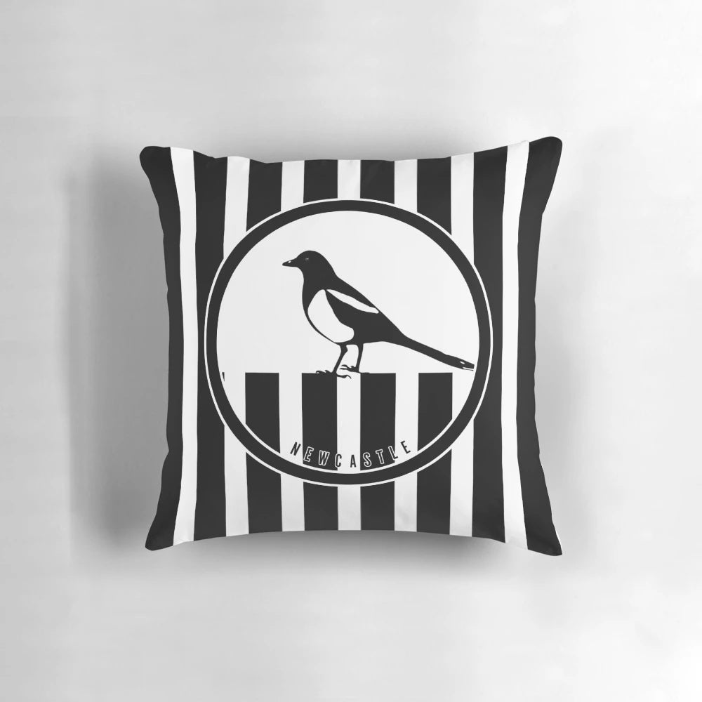 Newcastle Magpies Inspired Throw Pillow with Football Design