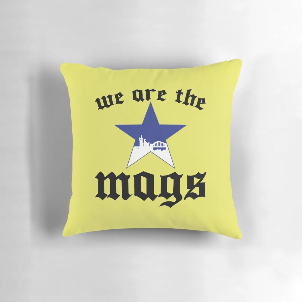Newcastle United football club pillow featuring the Toon Army logo and players