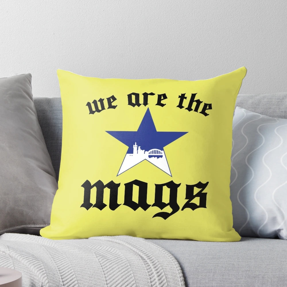 Newcastle United football club pillow featuring the Toon Army logo and players