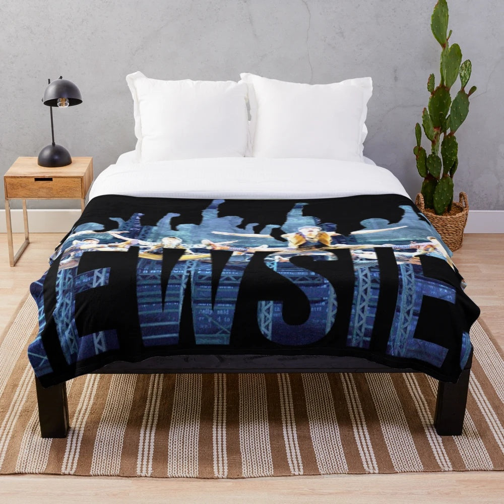 Newsies inspired fists plush blanket for fans of the Broadway musical