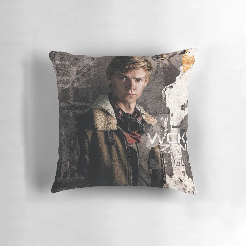 Newt from Maze Runner: The Death Cure Pillow, featuring high-quality ink design