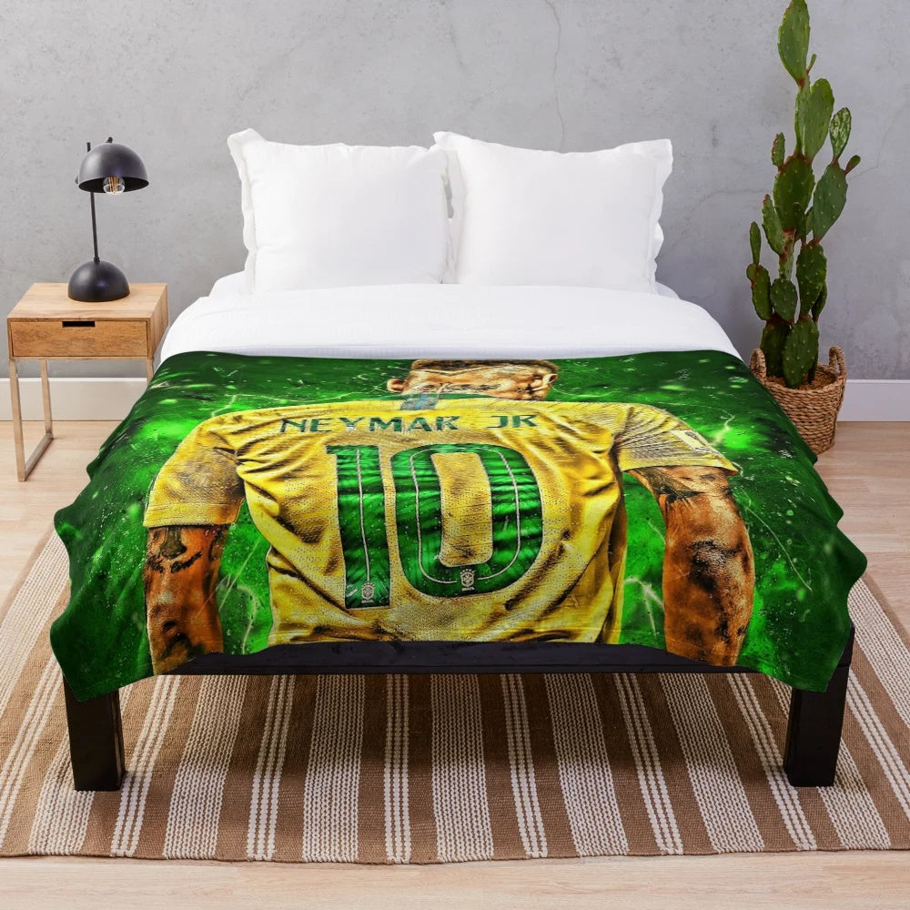 Neymar Brazil National Team Inspired Plush Blanket